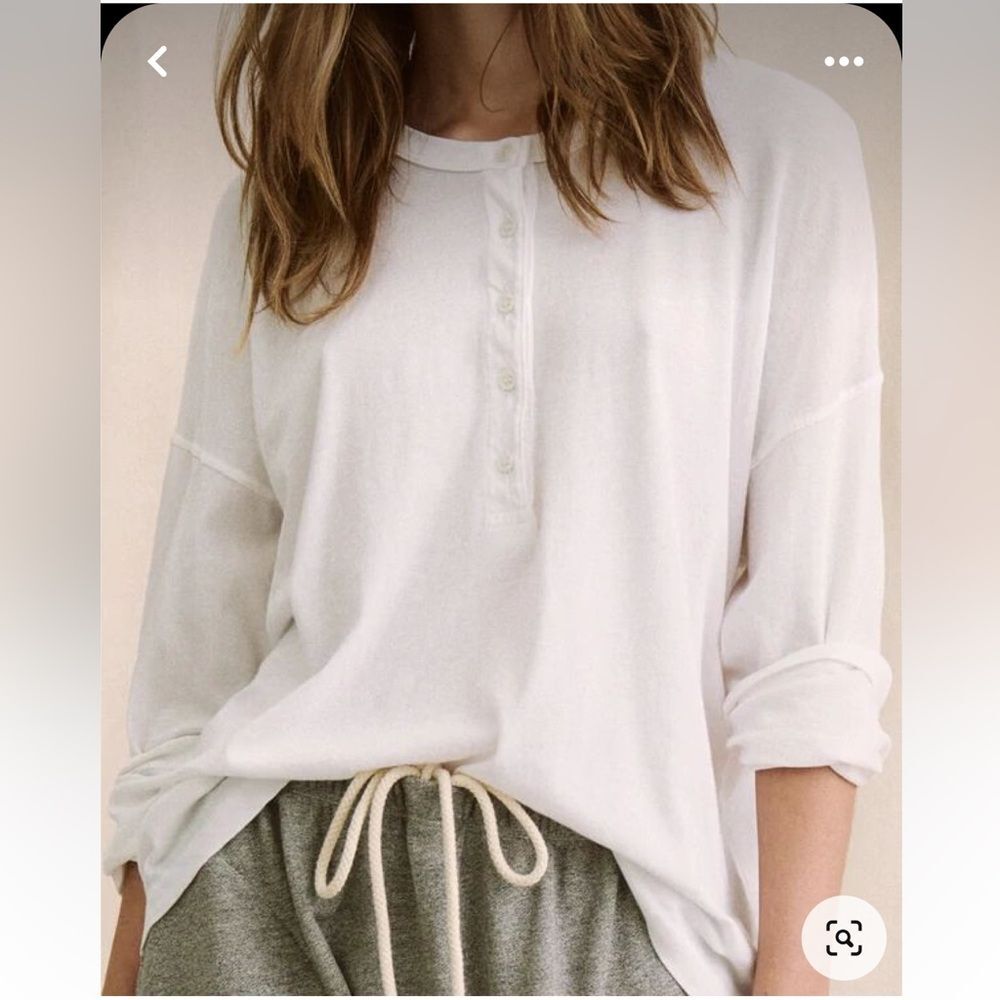 GAP Rib Henley neck long sleeve shirt size M Cottage Core Casual NWT - Picture 13 of 13